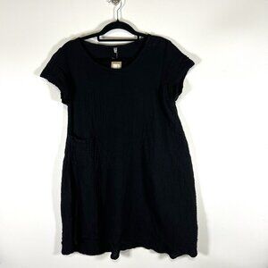 Haystacks‎ Nusantara Thai Cotton Cap Sleeve Pocket Dress Black S/M